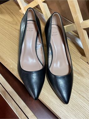 A New Day Black Pointed Toe Pumps/Vegan leather /3”Stiletto Heel/Sz 8